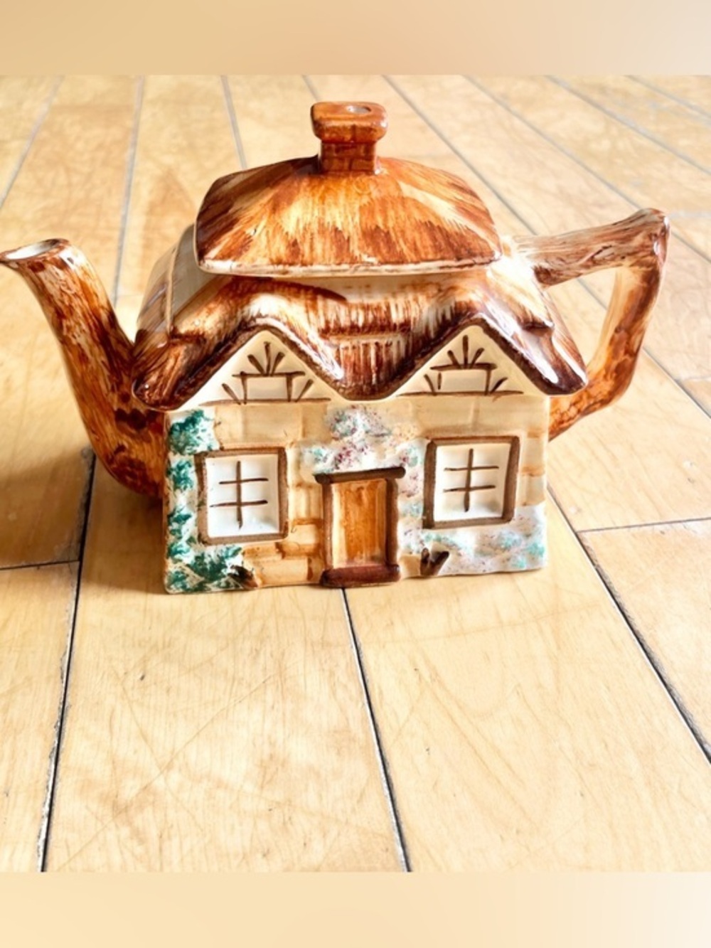 Keele St Pottery Cottageware Rustic Hand painted Teapot
